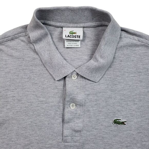Lacoste Other - Lacoste Polo Shirt Mens Size 6 US XL Gray Crocodile Preppy 5191L